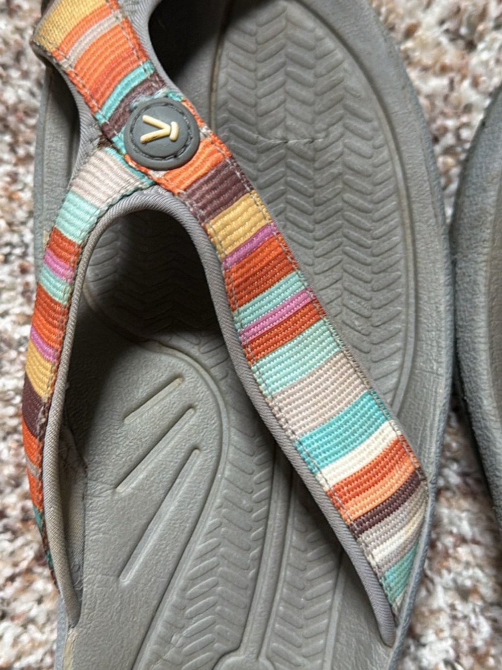 Keen Gray Sandals with Orange, Teal, Pink & Brown Straps - Picture 7 of 7